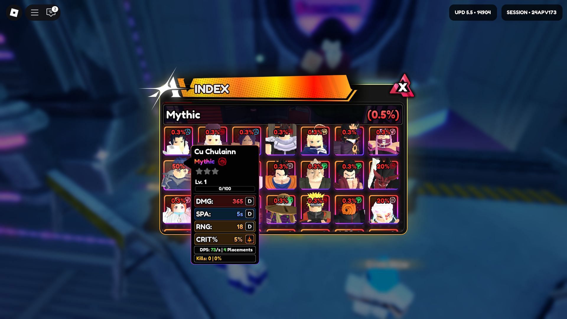 Cu Chulainn in the banner Index (Image via Roblox)
